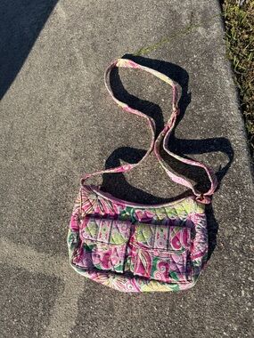 Vera Bradley ‘Lime’s Up’ pink & green paisley print (retired pattern) Purse